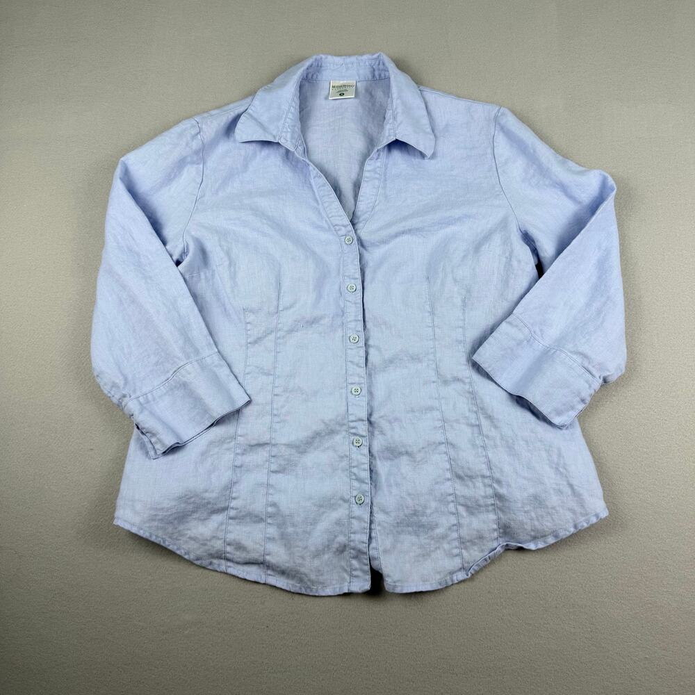 Motherhood Maternity 100% Linen Button Front Shirt M